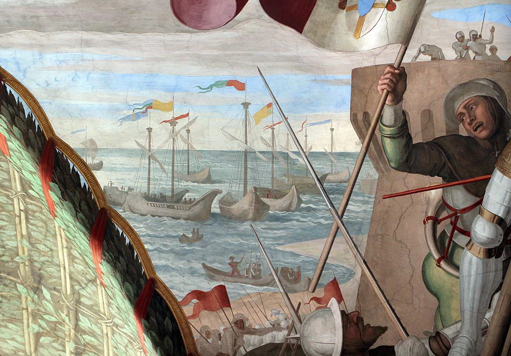 Affreschi di casa Massimo - presa di Lampedusa, Stanza di Ariosto, Villa Giustiniani Massimo, Roma